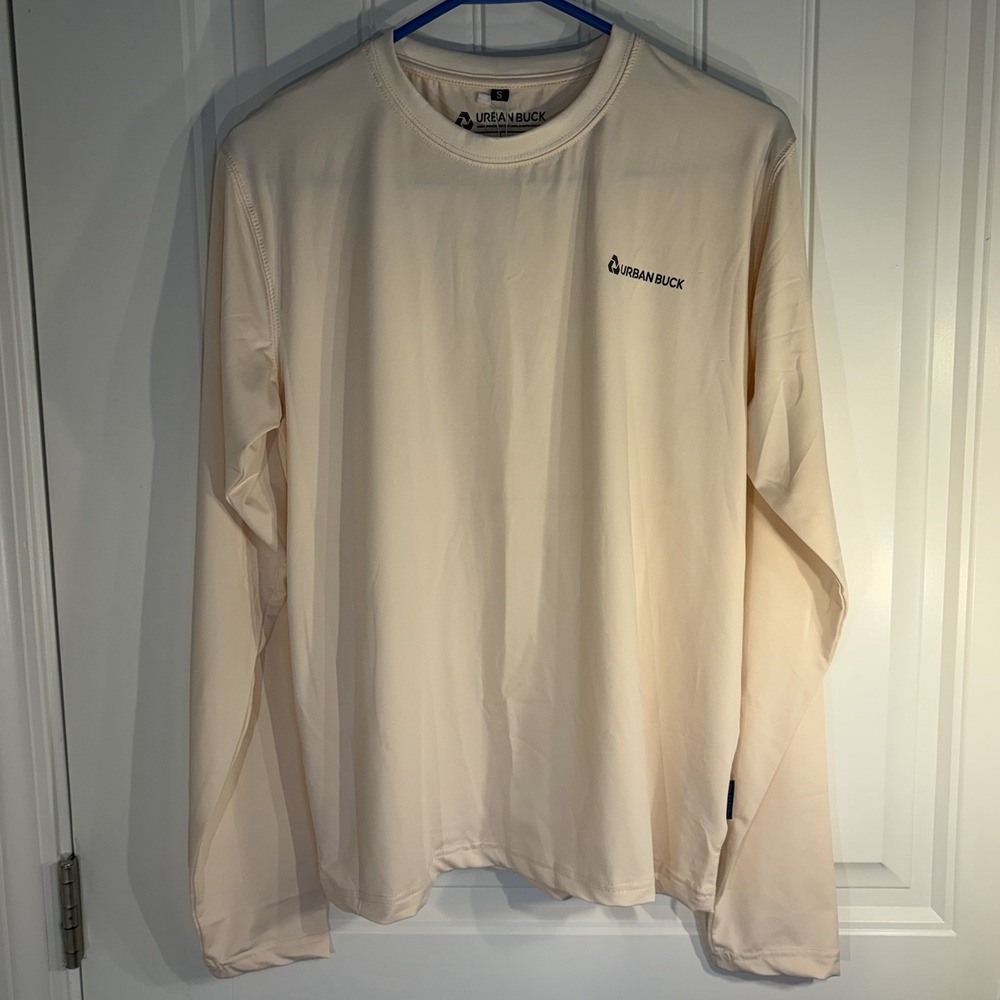 Urban Buck Men's Long Sleeve‎ Athletic Workout Shirt S & M Beige Performance